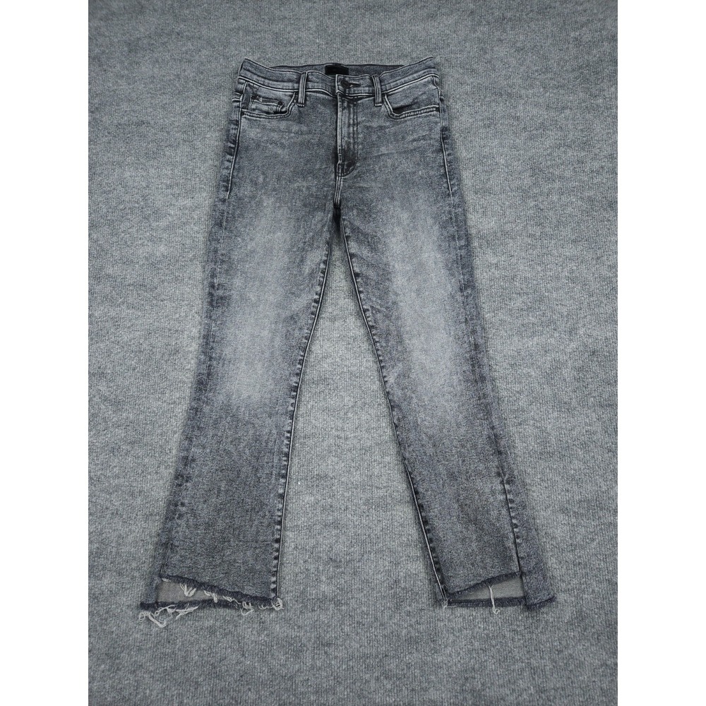 Mother The Inside Crop STEP FRAY Women's FITS 27 x 24 Black Faded Raw Hem
